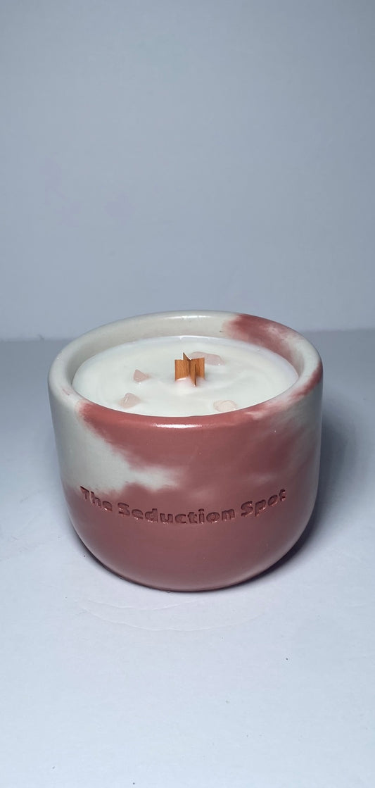 Me Time: Sweet Tea Rose Quartz Spiritual Candle with Spiral Wick (8.5 oz)