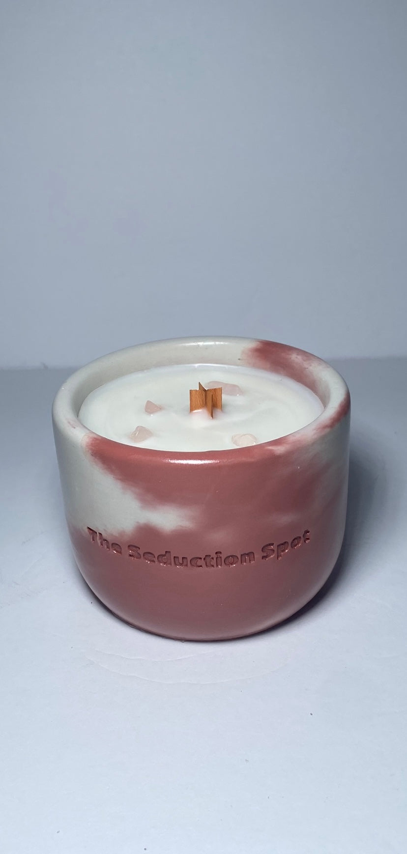 Me Time: Sweet Tea Rose Quartz Spiritual Candle with Spiral Wick (8.5 oz)